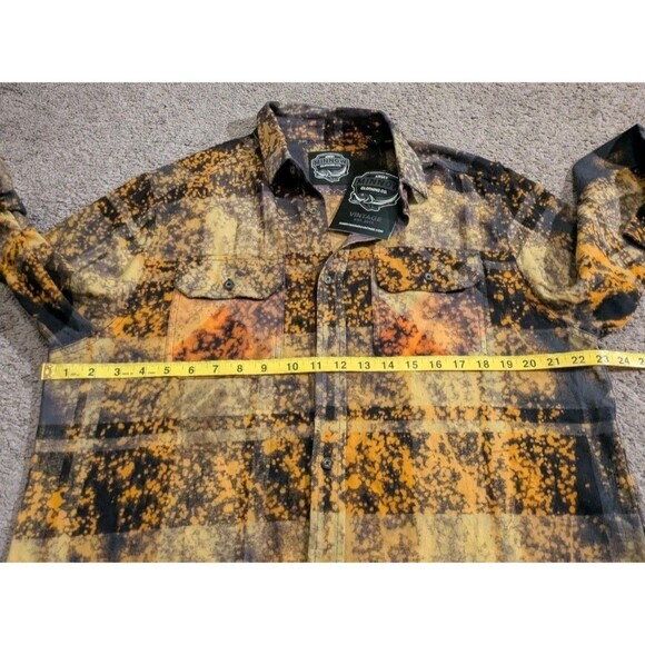 New with Tags! Angry Minnow Styx Plaid Bleached Flannel Men's Large - Picture 6 of 8